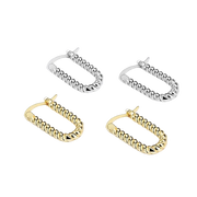 Sterling Silver Chic Punk Heavy Twist U Shaped 18K Gold Plated Earrings