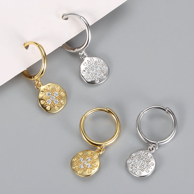 Sterling Silver Baroque Drop Luxury Gold Plated Hoop Earrings