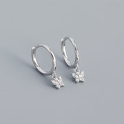 Sterling Silver Minimalist Butterfly Earrings Butterfly Shape Diamond Gold Hoop Earrings