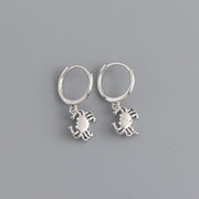 Sterling Silver Simple Plain Animal Crab Shape Hoop Earring