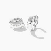 Sterling Silver Earrings Geometric Irregular Mini Zircon Gold Plated Hoop Earrings