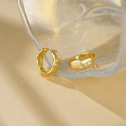 Sterling Silver Earrings Geometric Irregular Mini Zircon Gold Plated Hoop Earrings