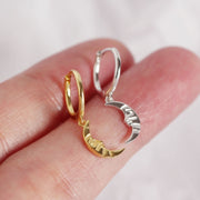 Sterling Silver Minimalist Moon Pendant Gold Plated Hoop Earrings