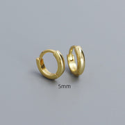 Sterling Silver Simple Round Gold-Plated Hoop Earrings