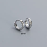 Sterling Silver Simple Round Gold-Plated Hoop Earrings