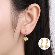 Sterling Silver Baroque Drop Luxury Gold Plated Hoop Earrings