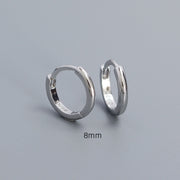 Sterling Silver Simple Round Gold-Plated Hoop Earrings