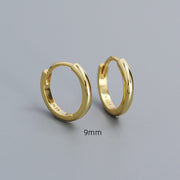 Sterling Silver Simple Round Gold-Plated Hoop Earrings