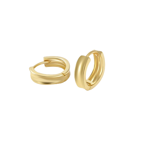 Sterling Silver Earrings Round Circle Plain Gold Plated Hoop Earrings Ear Buckle