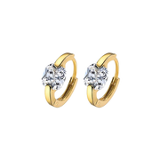 Sterling Silver Square Zircon Gold Plated Hoop Earrings