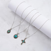 Sterling Silver Natural Stone Turquoise Necklace