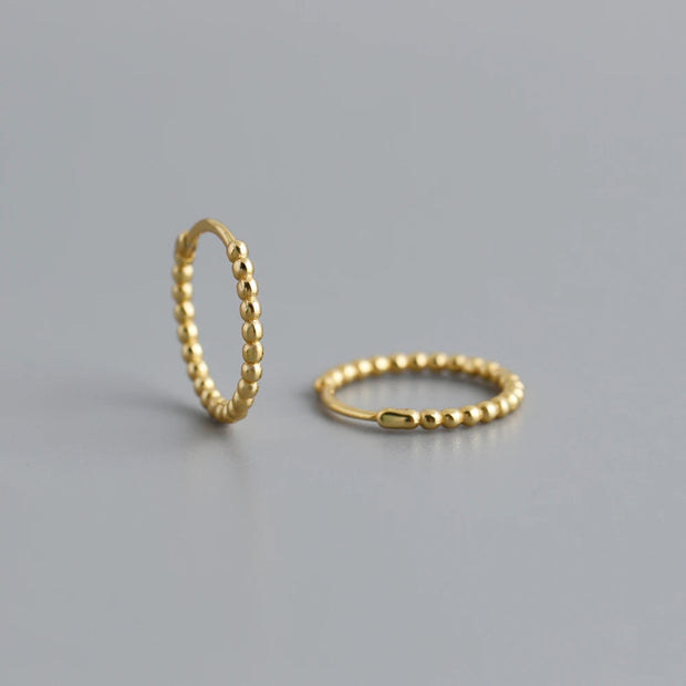 Silver Earrings Jewelry Gold Plated Circle Wave Point Sterling Silver Hoop Earrings