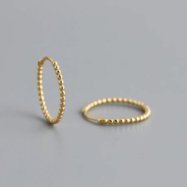 Silver Earrings Jewelry Gold Plated Circle Wave Point Sterling Silver Hoop Earrings