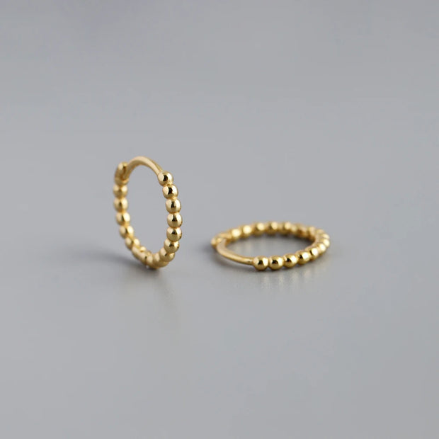 Silver Earrings Jewelry Gold Plated Circle Wave Point Sterling Silver Hoop Earrings