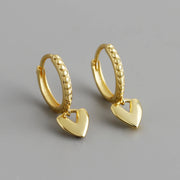 925 Sterling Silver Heart Hoop Earrings