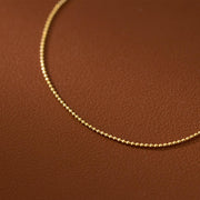 Sterling Silver Small Round Bead Bracelet, Gold-Plated Thin Chain