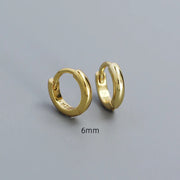 Sterling Silver Simple Round Gold-Plated Hoop Earrings