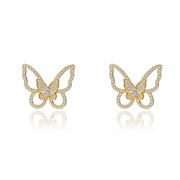 925 Sterling Silver Butterfly Necklace with Gold Plated Chain for Women