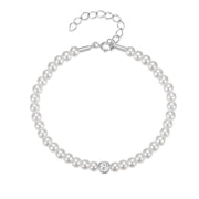 925 Sterling Silver Natural Pearl Bracelet