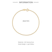 925 Sterling Silver Gold-Plated Small Beads Chain Bracelet