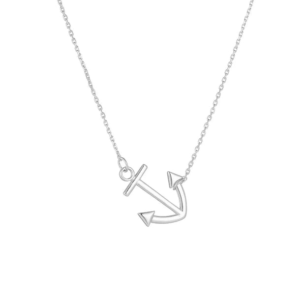 925 Sterling Silver Anchor Charm Necklace