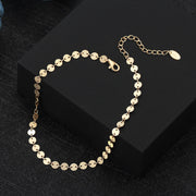 925 Silver Plain Disc Chain Anklet