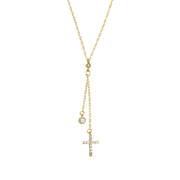 925 Sterling Silver Cross Necklace – 18K Gold Plated Chain