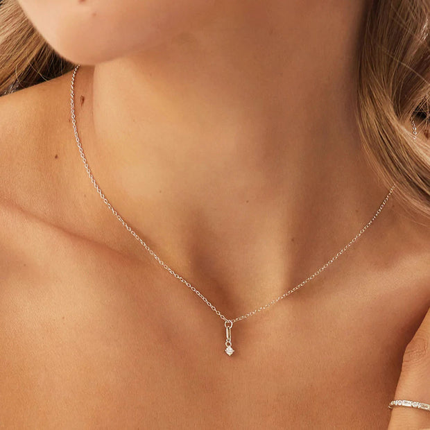 925 Silver Necklace for Women Real 925 Sterling Silver Small Zircon Pendant Gold Plated Chain Necklace