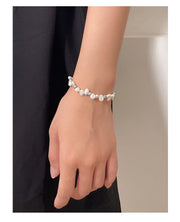 925 Sterling Silver Baroque Pearl Chain Bracelet for Women