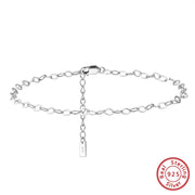 925 Sterling Silver Cable Chain Beach Anklet for Women