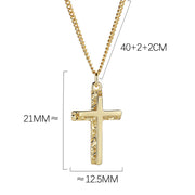 925 Sterling Silver Cross Pendant Necklace with 18K Gold Plated Chain