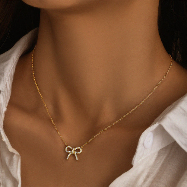 Sterling Silver Bow Knot Necklace