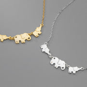 925 Sterling Silver Minimalist Three Elephant Gold-Plated Anklet