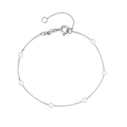 925 Sterling Silver Friendship Bracelet with Small Pearls