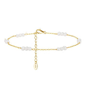 925 Sterling Silver Summer Beach Anklet with Triple White Freshwater Pearls