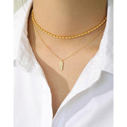 Chic Bar Pendant: 925 Sterling Silver Bar Shape Necklace