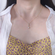 Pearl Radiance: 925 Silver Single Pearl Necklace