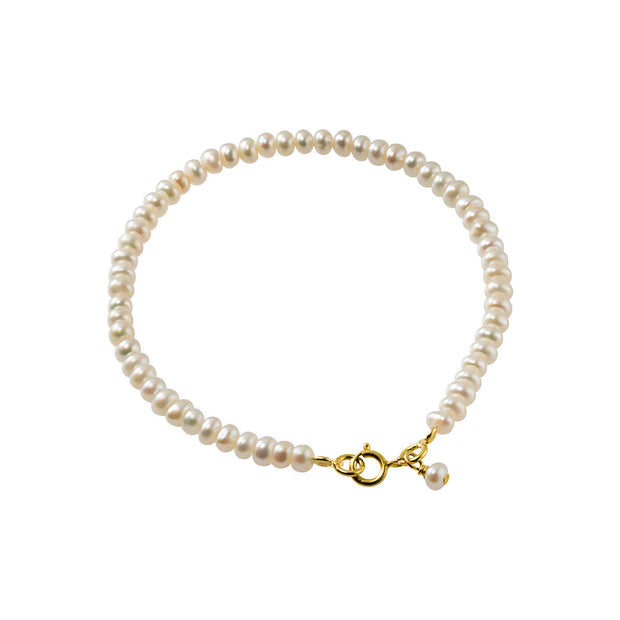 925 Sterling Silver Bracelet with Natural Small Pearls