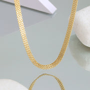 Sterling Silver Gold-Plated Wide Chain Necklace & Bracelet Set