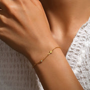 925 Sterling Silver Gold-Plated Cross Chain Bracelet