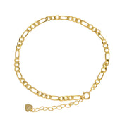 Figaro Chain Bracelet 925 Sterling Silver Gold-Plated Jewelry for Women & Girls