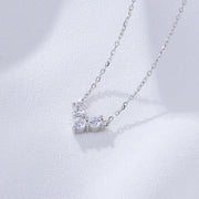 Minimalist Love: 925 Sterling Silver Heart Necklace with Zircon Accents