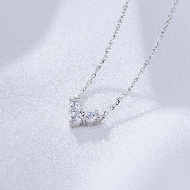 Minimalist Love: 925 Sterling Silver Heart Necklace with Zircon Accents