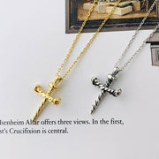 Screw Nail Cross: 925 Sterling Silver Gold-Plated Necklace