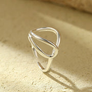 Sterling Silver Hollow Out Round Ring – Simple Gold-Plated Adjustable Jewelry