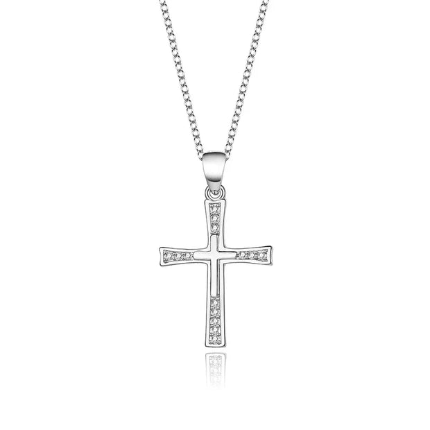 925 Silver Cross Pendant Necklace for Women