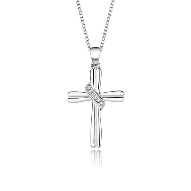 925 Silver Cross Pendant Necklace for Women