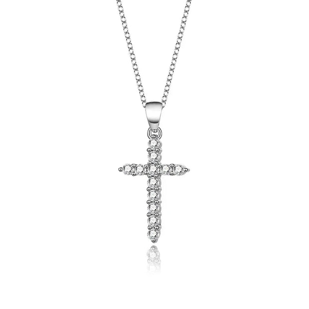 925 Silver Cross Pendant Necklace for Women